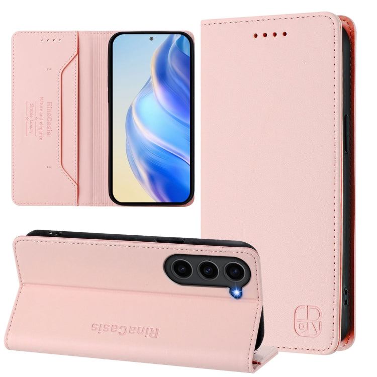 RC01 Dual-Folded Magnetic Suction RFID Leather Phone Case, For Galaxy S23 Ultra 5G, For Galaxy S23+ 5G, For Galaxy S23 5G