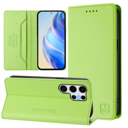 RC01 Dual-Folded Magnetic Suction RFID Leather Phone Case, For Galaxy S23 Ultra 5G, For Galaxy S23+ 5G, For Galaxy S23 5G