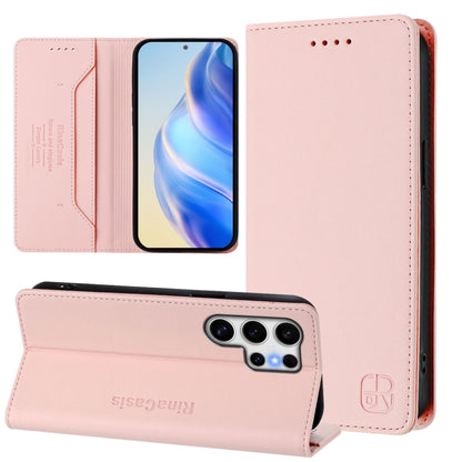 RC01 Dual-Folded Magnetic Suction RFID Leather Phone Case, For Galaxy S23 Ultra 5G, For Galaxy S23+ 5G, For Galaxy S23 5G