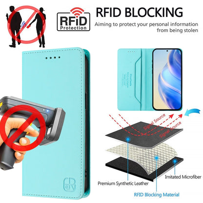 RC01 Dual-Folded Magnetic Suction RFID Leather Phone Case, For Samsung Galaxy S22 Ultra 5G, For Samsung Galaxy S22+ 5G, For Samsung Galaxy S22 5G