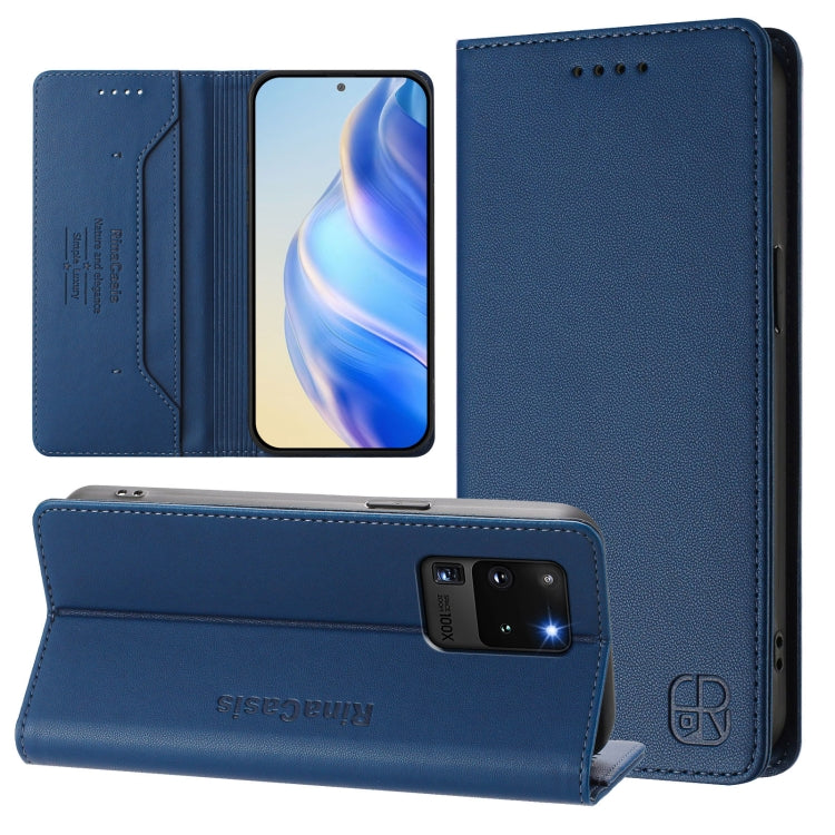 RC01 Dual-Folded Magnetic Suction RFID Leather Phone Case, For Galaxy S21+ 5G, For Galaxy S21 Ultra 5G, For Galaxy S20 Ultra