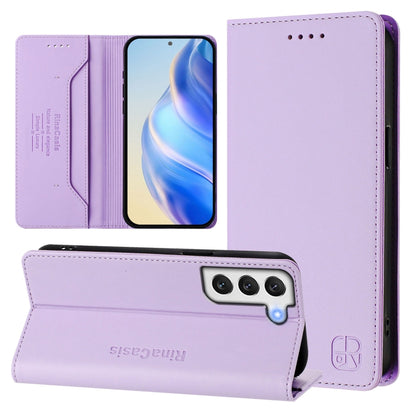 RC01 Dual-Folded Magnetic Suction RFID Leather Phone Case, For Galaxy S22 5G, For Galaxy S21 FE 5G, For Galaxy S21 5G