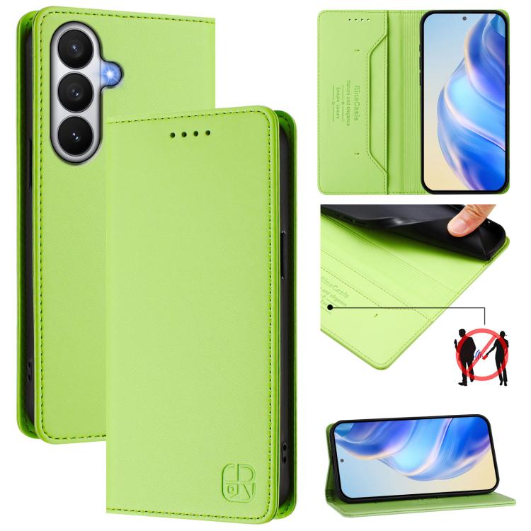 RC01 Dual-Folded Magnetic Suction RFID Leather Phone Case, For Galaxy S26 Ultra 5G, For Galaxy S26 5G, For Galaxy S25 Edge 5G
