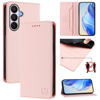 RC01 Dual-Folded Magnetic Suction RFID Leather Phone Case, For Galaxy S26 Ultra 5G, For Galaxy S26 5G, For Galaxy S25 Edge 5G