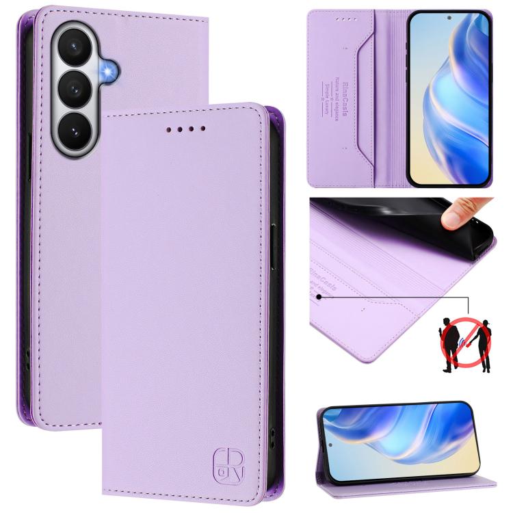 RC01 Dual-Folded Magnetic Suction RFID Leather Phone Case, For Samsung Galaxy S26 5G, For Samsung Galaxy S25 Edge 5G, For Samsung Galaxy S24 / S25 5G