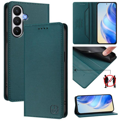 RC01 Dual-Folded Magnetic Suction RFID Leather Phone Case, For Galaxy S26 Ultra 5G, For Galaxy S26 5G, For Galaxy S25 Edge 5G