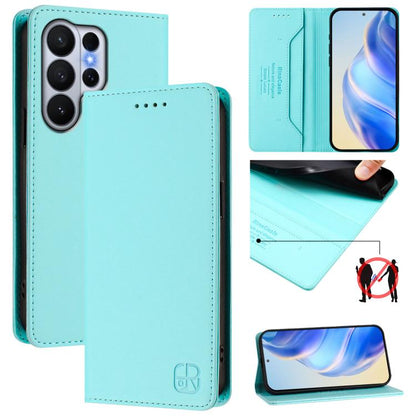 RC01 Dual-Folded Magnetic Suction RFID Leather Phone Case, For Galaxy S26 Ultra 5G, For Galaxy S26 5G, For Galaxy S25 Edge 5G