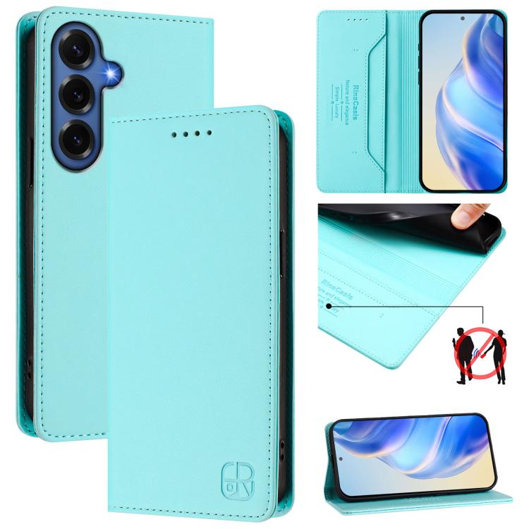 RC01 Dual-Folded Magnetic Suction RFID Leather Phone Case, For Galaxy S26 FE 5G, For Galaxy S26+ 5G, For Galaxy S26 Edge 5G