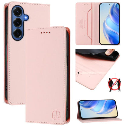 RC01 Dual-Folded Magnetic Suction RFID Leather Phone Case, For Galaxy S26 FE 5G, For Galaxy S26+ 5G, For Galaxy S26 Edge 5G