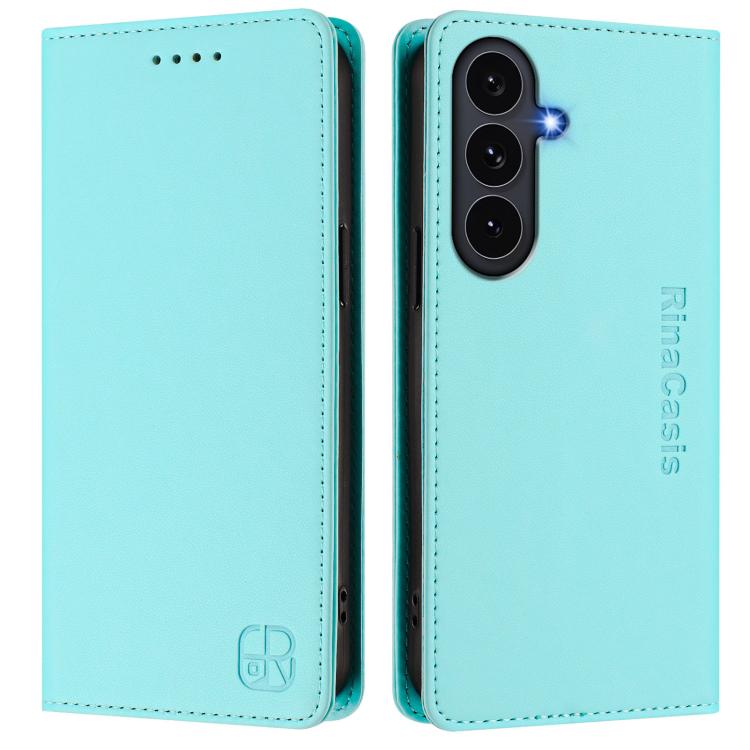 RC01 Dual-Folded Magnetic Suction RFID Leather Phone Case, For Galaxy S26 FE 5G, For Galaxy S26+ 5G, For Galaxy S26 Edge 5G