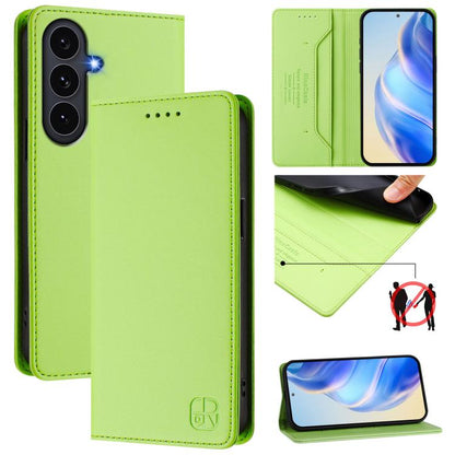 RC01 Dual-Folded Magnetic Suction RFID Leather Phone Case, For Galaxy S26 FE 5G, For Galaxy S26+ 5G, For Galaxy S26 Edge 5G