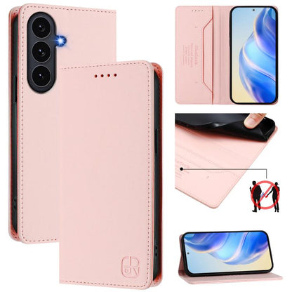 RC01 Dual-Folded Magnetic Suction RFID Leather Phone Case, For Galaxy S26 FE 5G, For Galaxy S26+ 5G, For Galaxy S26 Edge 5G