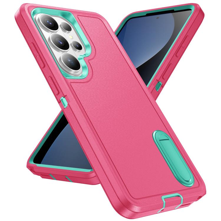 Rugged PC Hybrid Silicone Phone Case with Holder, For Samsung Galaxy S26 Ultra 5G, For Samsung Galaxy S26 5G