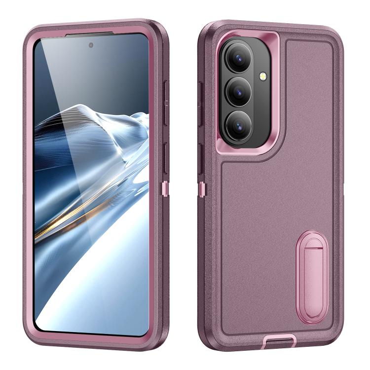 Rugged PC Hybrid Silicone Phone Case with Holder, For Samsung Galaxy S26 Ultra 5G, For Samsung Galaxy S26 5G