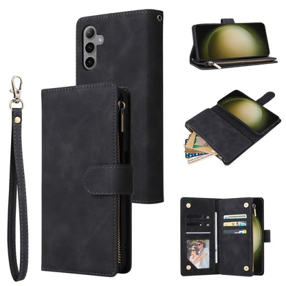 Multifunctional Frosted Zipper Wallet Leather Phone Case, For Samsung Galaxy S25 FE 5G, For Samsung Galaxy S25 Edge 5G, For Samsung Galaxy S25 5G, For Samsung Galaxy S25+ 5G