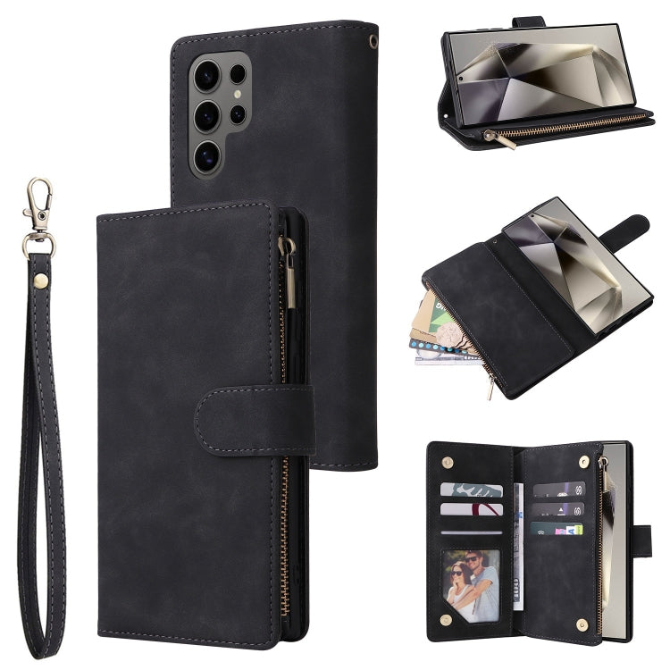 Multifunctional Frosted Zipper Wallet Leather Phone Case, For Galaxy S25 Ultra 5G, For Galaxy S24 FE 5G, For Galaxy S23 FE 5G, For Galaxy S22+ 5G