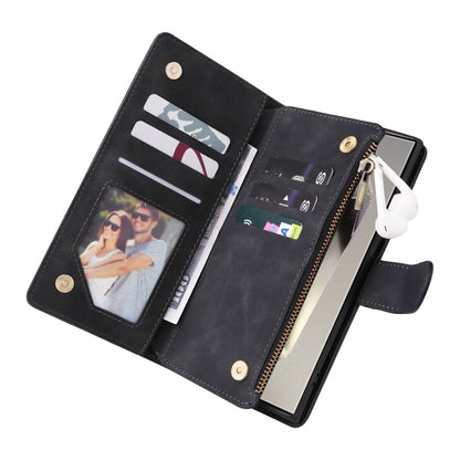 Multifunctional Frosted Zipper Wallet Leather Phone Case, For Galaxy S25 Ultra 5G, For Galaxy S24 FE 5G, For Galaxy S23 FE 5G, For Galaxy S22+ 5G