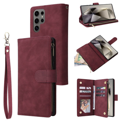 Multifunctional Frosted Zipper Wallet Leather Phone Case, For Galaxy S25 Ultra 5G, For Galaxy S24 FE 5G, For Galaxy S23 FE 5G, For Galaxy S22+ 5G
