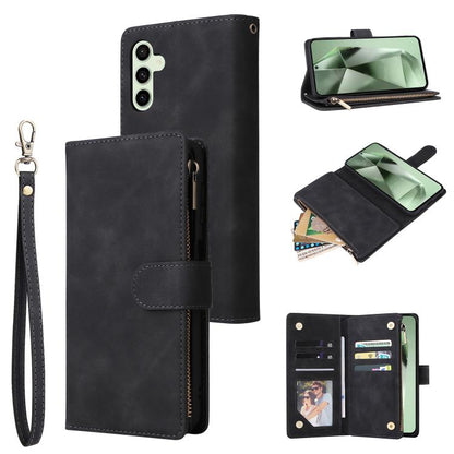 Multifunctional Frosted Zipper Wallet Leather Phone Case, For Galaxy S25 Ultra 5G, For Galaxy S24 FE 5G, For Galaxy S23 FE 5G, For Galaxy S22+ 5G