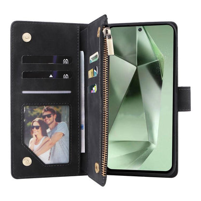 Multifunctional Frosted Zipper Wallet Leather Phone Case, For Samsung Galaxy S24 FE 5G, For Samsung Galaxy S23 FE 5G, For Samsung Galaxy S22+ 5G