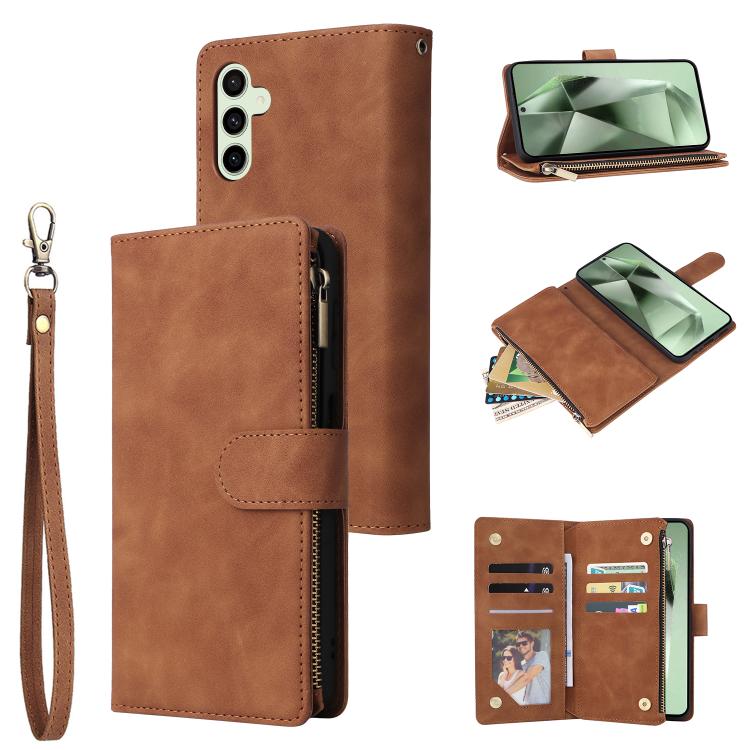 Multifunctional Frosted Zipper Wallet Leather Phone Case, For Galaxy S25 Ultra 5G, For Galaxy S24 FE 5G, For Galaxy S23 FE 5G, For Galaxy S22+ 5G