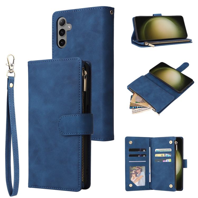 Multifunctional Frosted Zipper Wallet Leather Phone Case, For Galaxy S25 Ultra 5G, For Galaxy S24 FE 5G, For Galaxy S23 FE 5G, For Galaxy S22+ 5G
