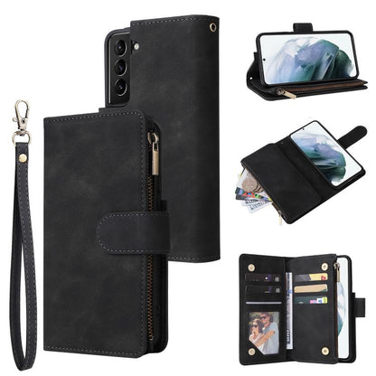 Multifunctional Frosted Zipper Wallet Leather Phone Case, For Samsung Galaxy S24 FE 5G, For Samsung Galaxy S23 FE 5G, For Samsung Galaxy S22+ 5G
