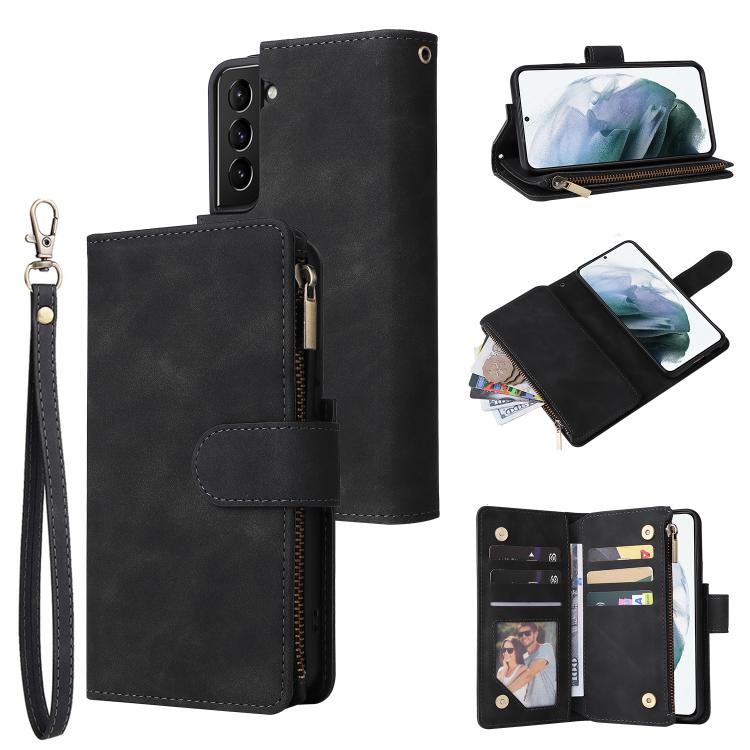 Multifunctional Frosted Zipper Wallet Leather Phone Case, For Galaxy S25 Ultra 5G, For Galaxy S24 FE 5G, For Galaxy S23 FE 5G, For Galaxy S22+ 5G