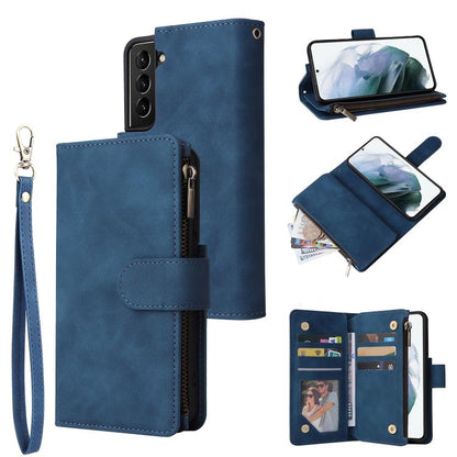 Multifunctional Frosted Zipper Wallet Leather Phone Case, For Galaxy S25 Ultra 5G, For Galaxy S24 FE 5G, For Galaxy S23 FE 5G, For Galaxy S22+ 5G