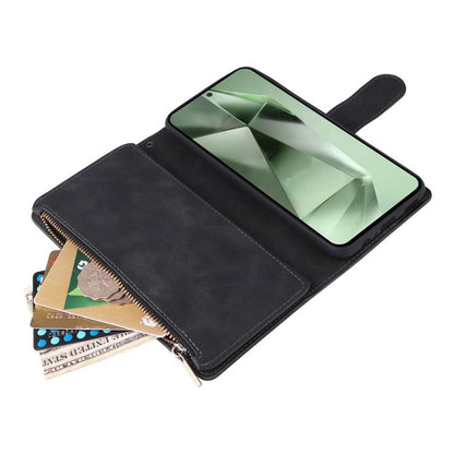 Multifunctional Frosted Zipper Wallet Leather Phone Case, For Samsung Galaxy S25 FE 5G, For Samsung Galaxy S25 Edge 5G, For Samsung Galaxy S25 5G, For Samsung Galaxy S25+ 5G