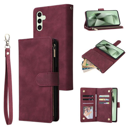 Multifunctional Frosted Zipper Wallet Leather Phone Case, For Samsung Galaxy S25 FE 5G, For Samsung Galaxy S25 Edge 5G, For Samsung Galaxy S25 5G, For Samsung Galaxy S25+ 5G