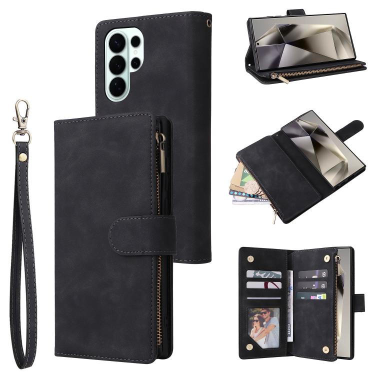 Multifunctional Frosted Zipper Wallet Leather Phone Case, For Galaxy S26 FE 5G, For Galaxy S26+ 5G, For Galaxy S26 Ultra 5G, For Galaxy S26 5G
