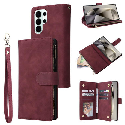Multifunctional Frosted Zipper Wallet Leather Phone Case, For Galaxy S26 FE 5G, For Galaxy S26+ 5G, For Galaxy S26 Ultra 5G, For Galaxy S26 5G