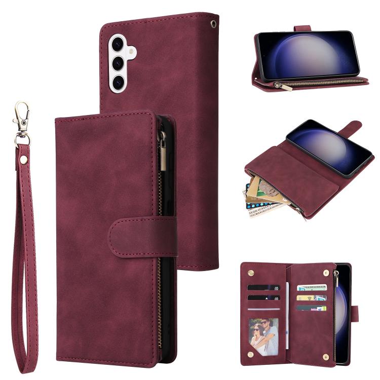 Multifunctional Frosted Zipper Wallet Leather Phone Case, For Galaxy S26 FE 5G, For Galaxy S26+ 5G, For Galaxy S26 Ultra 5G, For Galaxy S26 5G