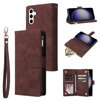 Multifunctional Frosted Zipper Wallet Leather Phone Case, For Galaxy S26 FE 5G, For Galaxy S26+ 5G, For Galaxy S26 Ultra 5G, For Galaxy S26 5G