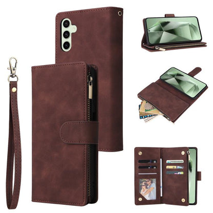 Multifunctional Frosted Zipper Wallet Leather Phone Case, For Galaxy S26 FE 5G, For Galaxy S26+ 5G, For Galaxy S26 Ultra 5G, For Galaxy S26 5G