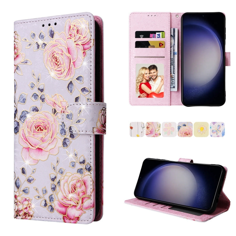 Bronzing Painting RFID Leather Phone Case, For Galaxy S26 FE 5G, For Galaxy S25 FE 5G, For Galaxy S25 5G, For Galaxy S25+ 5G