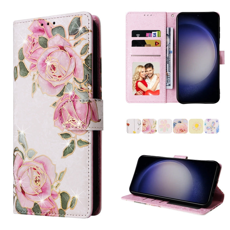 Bronzing Painting RFID Leather Phone Case, For Galaxy S26 FE 5G, For Galaxy S25 FE 5G, For Galaxy S25 5G, For Galaxy S25+ 5G