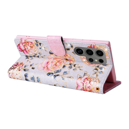 Bronzing Painting RFID Leather Phone Case, For Galaxy S25 Ultra 5G, For Galaxy S23 Ultra 5G, For Galaxy S23+ 5G, For Galaxy S23 5G