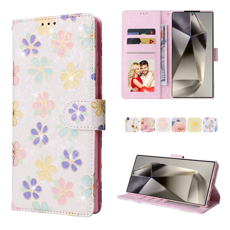 Bronzing Painting RFID Leather Phone Case, For Galaxy S25 Ultra 5G, For Galaxy S23 Ultra 5G, For Galaxy S23+ 5G, For Galaxy S23 5G