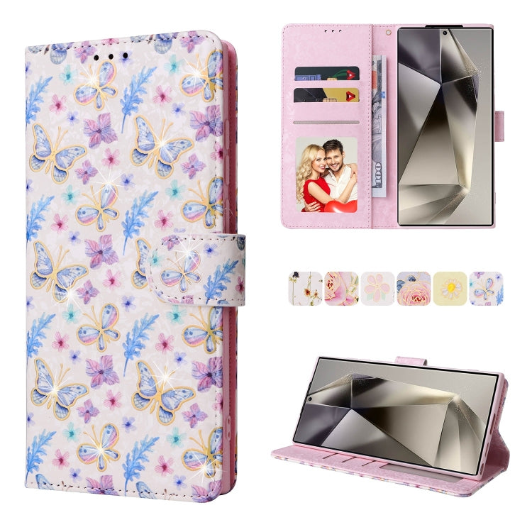 Bronzing Painting RFID Leather Phone Case, For Galaxy S25 Ultra 5G, For Galaxy S23 Ultra 5G, For Galaxy S23+ 5G, For Galaxy S23 5G