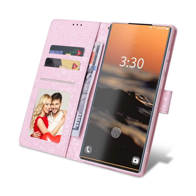 Bronzing Painting RFID Leather Phone Case, For Samsung Galaxy S23 Ultra 5G, For Samsung Galaxy S23+ 5G, For Samsung Galaxy S23 5G