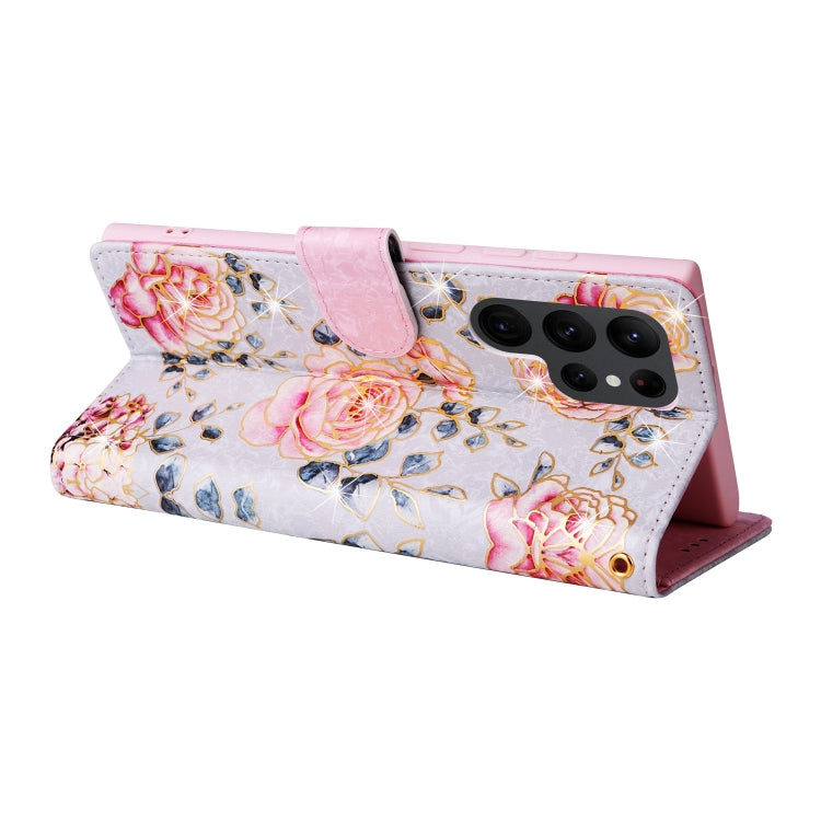 Bronzing Painting RFID Leather Phone Case, For Samsung Galaxy S23 Ultra 5G, For Samsung Galaxy S23+ 5G, For Samsung Galaxy S23 5G