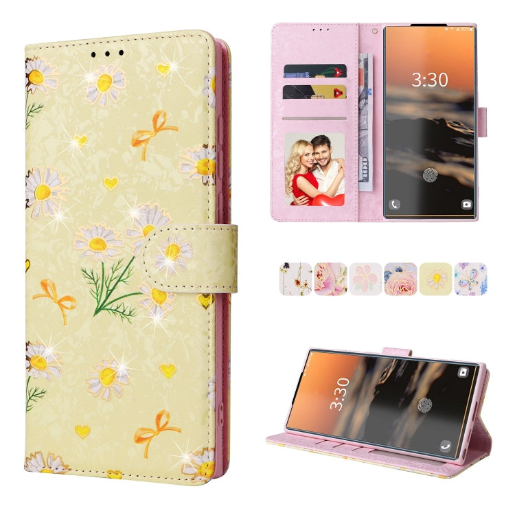 Bronzing Painting RFID Leather Phone Case, For Galaxy S25 Ultra 5G, For Galaxy S23 Ultra 5G, For Galaxy S23+ 5G, For Galaxy S23 5G