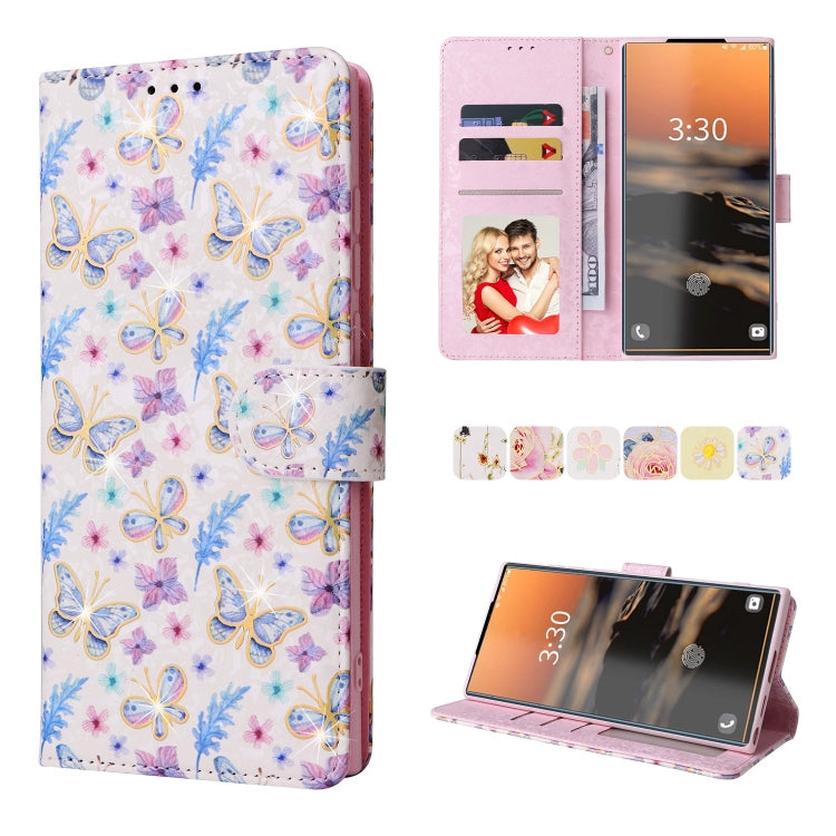 Bronzing Painting RFID Leather Phone Case, For Galaxy S25 Ultra 5G, For Galaxy S23 Ultra 5G, For Galaxy S23+ 5G, For Galaxy S23 5G