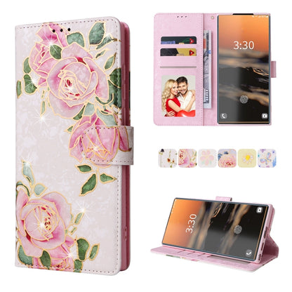 Bronzing Painting RFID Leather Phone Case, For Galaxy S25 Ultra 5G, For Galaxy S23 Ultra 5G, For Galaxy S23+ 5G, For Galaxy S23 5G