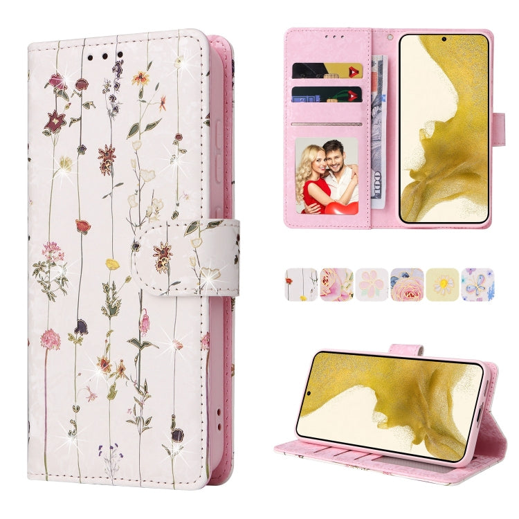 Bronzing Painting RFID Leather Phone Case, For Galaxy S25 Ultra 5G, For Galaxy S23 Ultra 5G, For Galaxy S23+ 5G, For Galaxy S23 5G