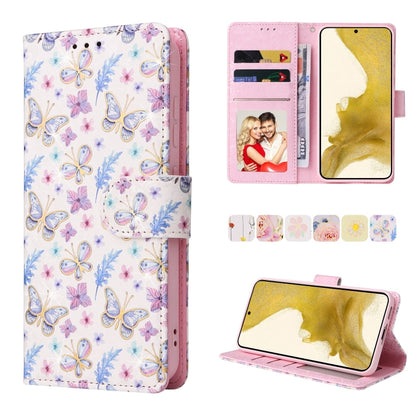 Bronzing Painting RFID Leather Phone Case, For Samsung Galaxy S23 Ultra 5G, For Samsung Galaxy S23+ 5G, For Samsung Galaxy S23 5G