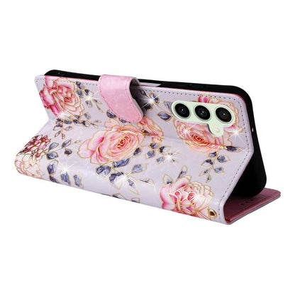 Bronzing Painting RFID Leather Phone Case, For Samsung Galaxy S25 FE 5G, For Samsung Galaxy S25 5G, For Samsung Galaxy S25+ 5G, For Samsung Galaxy S25 Ultra 5G