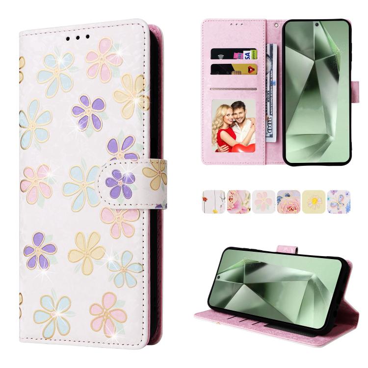 Bronzing Painting RFID Leather Phone Case, For Galaxy S26 FE 5G, For Galaxy S25 FE 5G, For Galaxy S25 5G, For Galaxy S25+ 5G